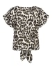 Cloud5ive Cloud5ive Top withknot detail and leo print in black/white