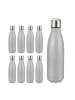 relaxdays 9x Trinkflasche in Silber - 500 ml