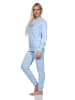NORMANN langarm Schlafanzug Bündchen Streifen - 87855 in hellblau