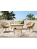 Beliani 6-tlg Sitzgruppe MARATEA/CESENATICO in Naturfarben/Schwarz/Beige