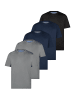 Redmond T-Shirt Basic in Dunkelblau / grau / schwarz