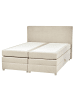 Beliani Boxspring Bett MINISTER in Beige/Silber - (W) 168 x (H) 115 x (L) 209 cm