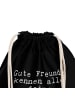 Mr. & Mrs. Panda Gym-Tasche Gute Freunde kennen alle... mit Spruch in Schwarz