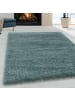 KADIMA DESIGN Teppich Hochflor Shaggy Uni-Look Polypropylen Wohnzimmer in Türkis