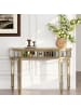 ABRIHOME Spiegelkonsolentisch in Gold 120 cm mit Schublade
