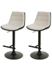 MCW 2er-Set Barhocker L85 höhenverstellbar mit Lehne, Creme-beige