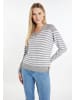 DreiMaster Maritim Damen Strickpullover in Grau Weiss