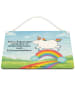 Mr. & Mrs. Panda Deko Schild Einhorn Regenbogen Design mit Spruch in Weiß