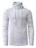 Rusty Neal Biker Grobstrick Stehkragen-Pullover in Weiß