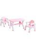 Beliani 3-tlg Kindertisch mit Stühlen BOLLON in Rosa/Weiß