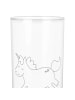 Mr. & Mrs. Panda Wasserglas Einhorn Happy ohne Spruch in Transparent