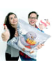 Mr. & Mrs. Panda Deko Kissen Taube Winter Pommes Design ohne Spruch in Weiß