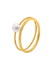 Steel_Art Mehrreihiger Ring Damen Perlenring Maxsu goldfarben in goldfarben