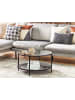 Beliani Couchtisch BIRNEY in Schwarz/Transparent - (W) 70 x (H) 40 x (L) 70 cm