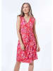 GOLDNER Kleid in Wickeloptik in pink / mandarine / geblümt
