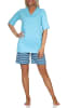 NORMANN Shorty Pyjama kurz und gemusterten Shorts strahlenden - 79793 in blau