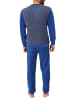 NORMANN Frottee Pyjama langarm Schlafanzug Bündchen - 49609 in marine