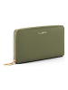 Lazarotti Bologna Leather XL Zip-Around Geldbörse Leder 19 cm in olive