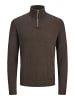 Jack & Jones Strickjacke mit Viertelreißverschluss in Mulch