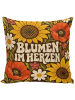 Mr. & Mrs. Panda Kuschelkissen 40x40 Blumen Retro Design mit Spruch in Weiß