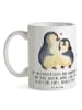 Mr. & Mrs. Panda Tasse 1. Hochzeitstag Papierhochzeit mit Spruch in Weiß