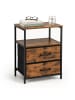relaxdays Nachttisch in Braun/ Schwarz - (B)38 x (H)61 x (T)28 cm