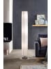 SalesFever Stehlampe 160 cm rund dimmbar Metall verchromt und Plissee-Lampenschirm in Weiß