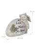relaxdays Katzen-Grabschmuck in Creme - (B)20,5 x (H)16 x (T)9 cm
