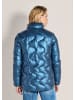 MADELEINE Glänzende Winterjacke mit Kapuze in rauchblau / metallic