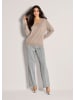 MADELEINE Casual Strickpullover mit V-Ausschnitt in beige / melange