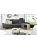 Furn.Design Ecksofa grau Velours, Sofa mit Bettfunktion und Stauraum 284 cm