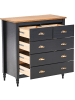 Beliani Kommode SHILLINGTON in Schwarz/Gold/Braun - (W) 79 x (H) 83 x (L) 40 cm