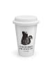 Mr. & Mrs. Panda ToGo Kaffeebecher Stinktier Sitzen mit Spruch in Weiß
