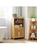Kleankin Badezimmerschrank-50L x 29B x 92H cm-Naturholz