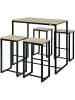 SoBuy Bartisch in Natur und Schwarz - Tisch(B)100 x (H)96 x (T)60cm/Hocker(B)40 x (H)67 x (T)30cm