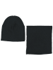 TupTam Unisex Kinder Beanie Mütze Schlauchschal Set in schwarz