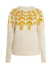 Usha Damen Strick Pullover in Creme Mehrfarbig