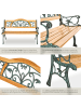 tectake Outdoor-Sitzbank, 124 x 60 x 83 cm, gefertigt aus Holz und Gusseisen