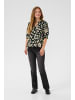 Kaffe Kurzarm-Bluse KAelly Regular fit in Black/Sand Leo Print