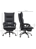 Vinsetto Massage-Bürostuhl-66L x 74B x 114-121,5H cm-Dunkelgrau