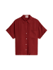 Kurzarm-Leinenbluse regular in Tall Poppy