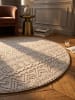 KADIMA DESIGN Flachgewebe-Teppich Ethno Streifen Boho Pflegeleicht in Creme