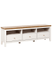 Beliani TV-Möbel INVERELL in Weiß/Braun - (W) 180 x (H) 58 x (L) 39 cm