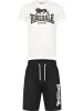 Lonsdale Trainingsanzug "Mair T-Shirt & Shorts Set Normale Passform" in Weiß