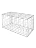 relaxdays Gabione in Silber - (B)100 x (H)50 x (T)50 cm