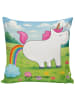 Mr. & Mrs. Panda Kissen 40x40 Einhorn Pupsen Design ohne Spruch in Weiß