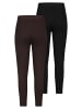 Stitch & Soul 2er-SET Rippenstrick Leggings für gemütliche Outfits in Schwarz-Beige