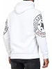 Rusty Neal Streetwear Kapuzen-Pullover mit Prints in Weiß