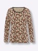 Sieh an! Langarmshirt in beige-bedruckt