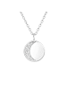 Alexander York Kette mit Anhänger Plättchen MOND in 925 Sterling Silber, 2-tlg.